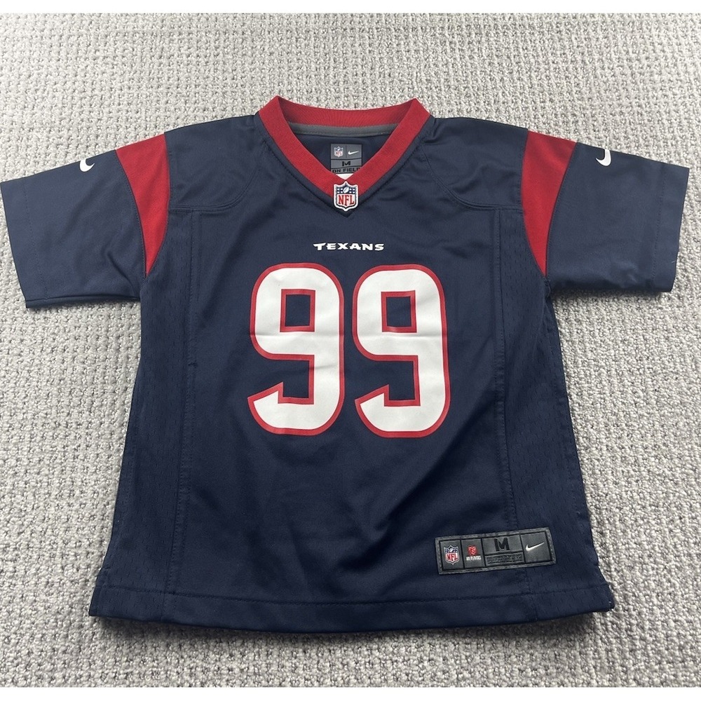 Nike Houston Texans JJ Watt Jersey Youth Boys Medium 5/6 Blue Red NFL Football